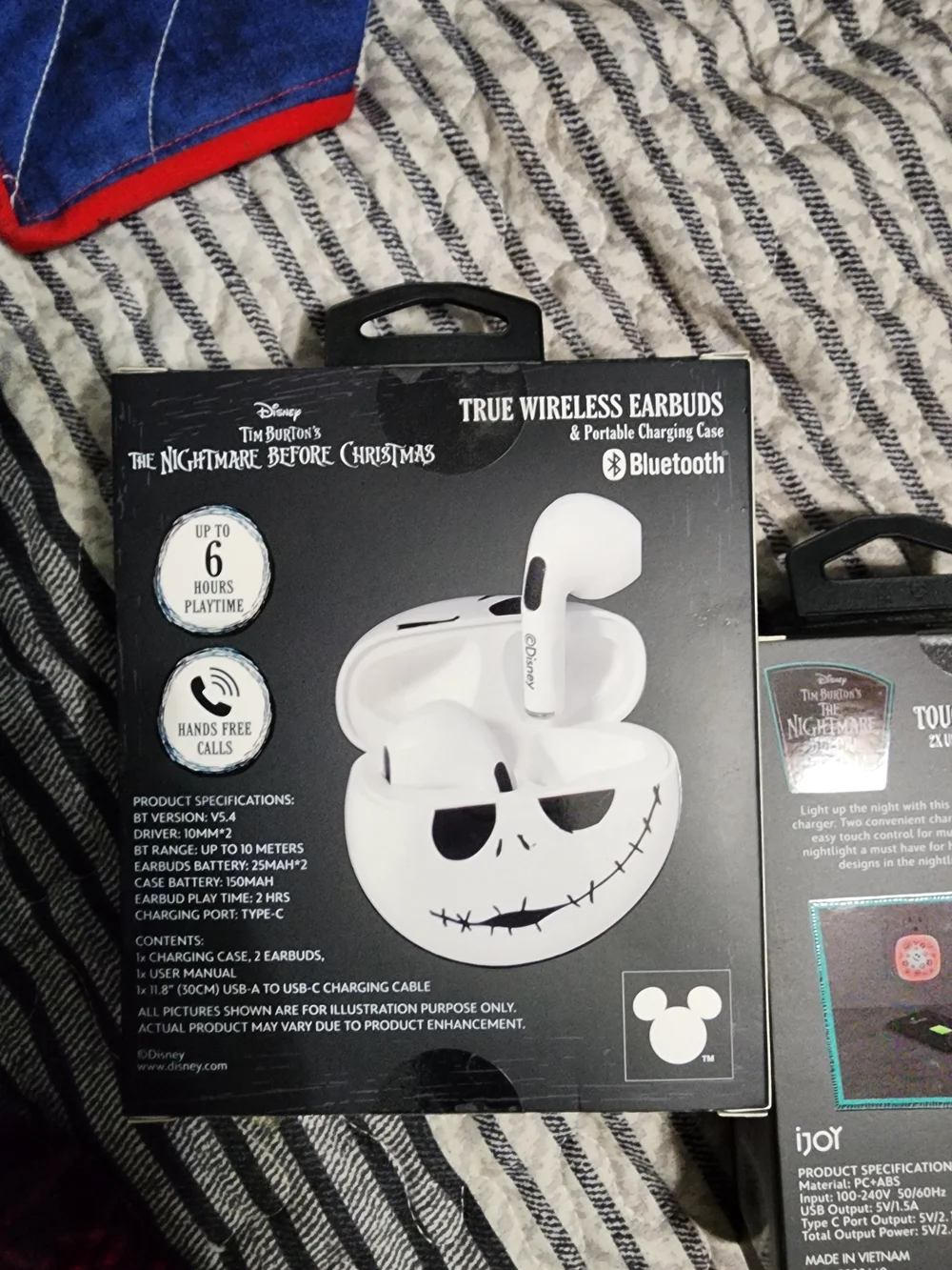 Jack &Sally Power Bank Wireless Ear Buds & Touch LED Nightlight